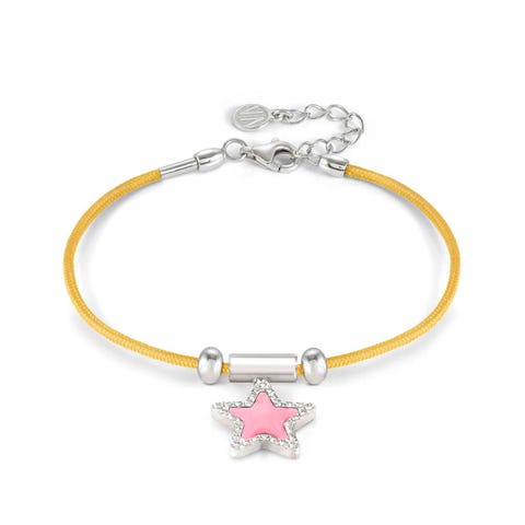 SeiMia bracelet, Yellow, Fucsia Star Bracelet with symbol with coloured enamel