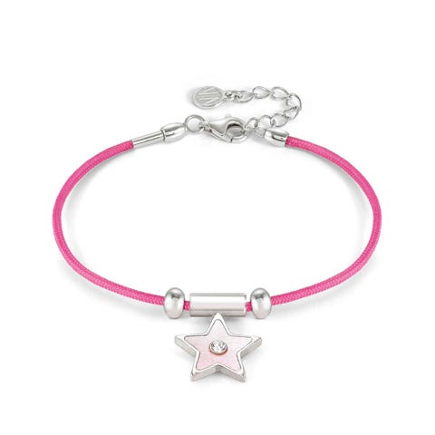 Bracelet SeiMia fuchsia avec étoile et zircone Bracelet composé avec symbole en argent
