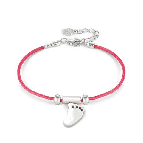 SeiMia bracelet, Red, Footprint Bracelet with symbol in sterling silver