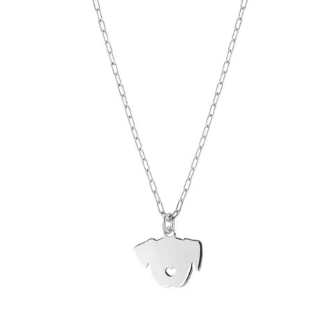 Made For You Necklace with Dog Pendant Silver necklace ideal for engraving