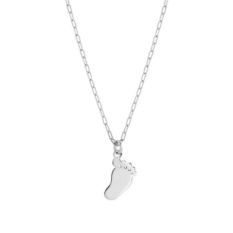 Made For You Necklace with Baby Foot Pendant Sterling silver necklace, engraving optional