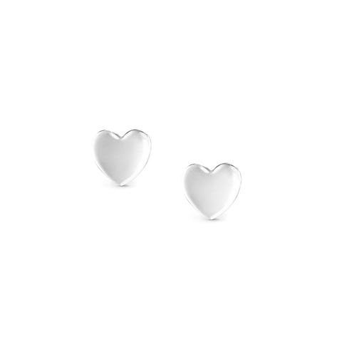 Made For You Earrings with Heart symbol Sterling silver stud earrings, can be engraved