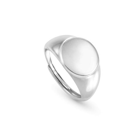 Made for You ring, Circle Signet Engraving ring, in sterling silver
