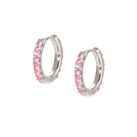 Créoles Lovelight Créoles en argent et pierres roses