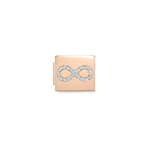 Link Composable GLAM Infini Glitter Link avec finition en pvd rose et glitter argent