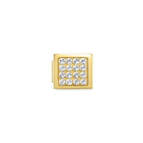 Composable GLAM Link, Pavé White, Golden finish Stainless steel Link with Golden finish and Cubic Zirconia