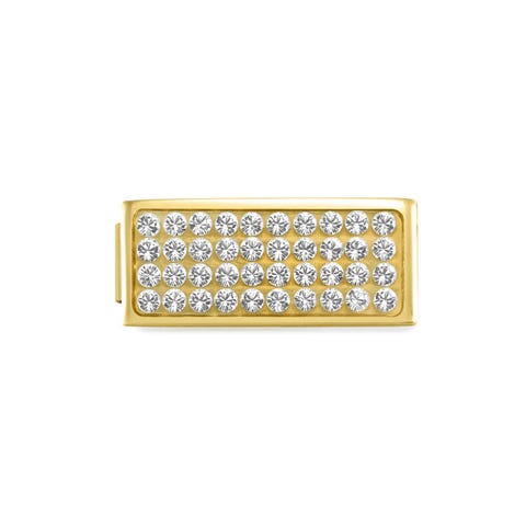 Link Composable GLAM double avec cristaux Link avec pavage de cristaux blancs en acier