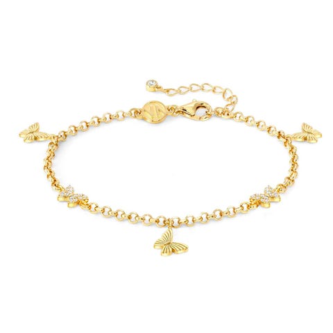 Bracelet Truejoy avec pampilles en forme de papillon Bracelet avec pampilles en argent 925 et zircones