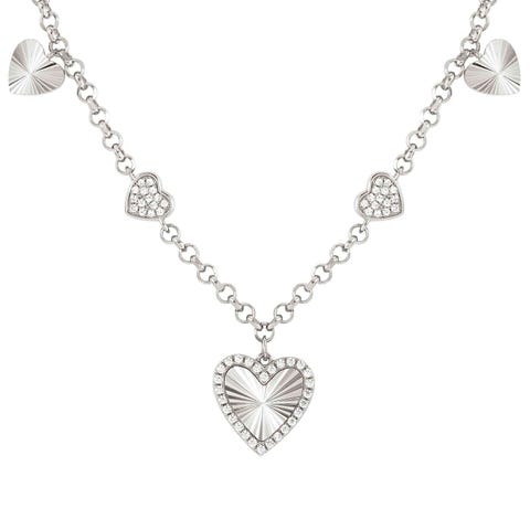 Collier Truejoy avec pendentifs en forme de coeur Collier en argent 925 et zircones cubiques