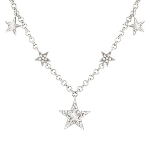 Collier Truejoy avec pampilles en forme d’étoile Collier avec zircones en argent 925