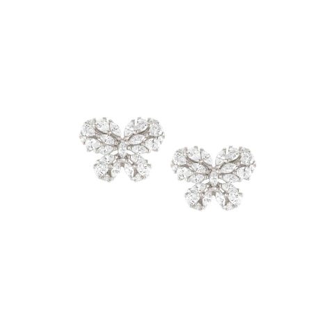 Rayoflight earrings with Butterfly Sterling silver earrings with Cubic Zirconia