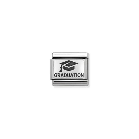 Link Composable Classic Diplôme en Argent Link pour le Diplôme en Émail noir