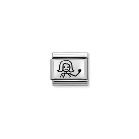 Link Composable Classic Maman en Argent Link avec symbole à thème Famille