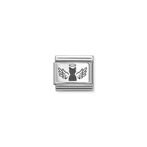 Link Composable Classic Gato con Alas Link en Acero y Plata 925