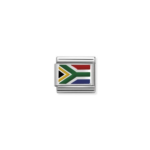 Link Composable in argento Sud Africa Link per bracciale Composable in argento bandiera