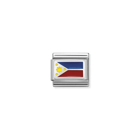 Link Composable Classic Drapeau Philippines Link en Argent et Émail coloré