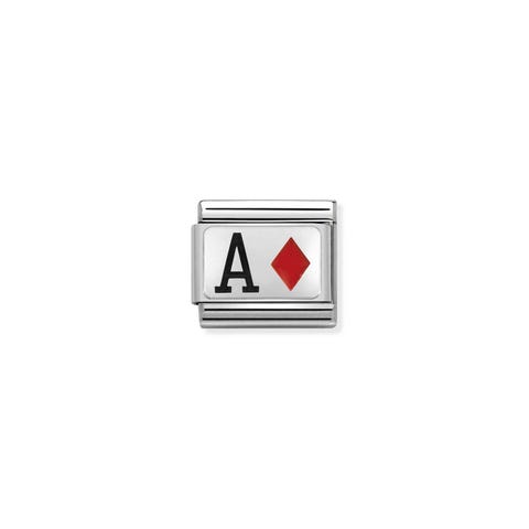 Link Composable Classic As de Carreau Link avec lettre A en émail coloré #oneformeoneforyou