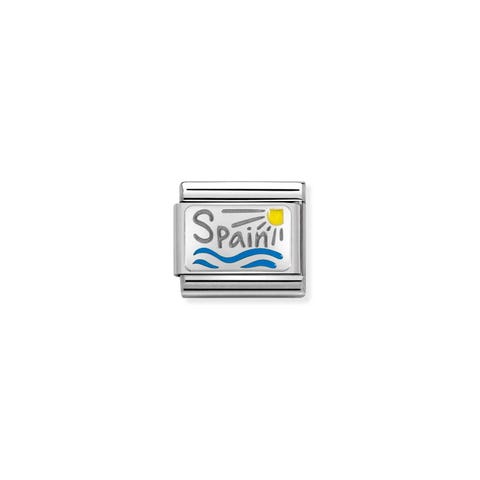 Link Composable Classique Message coloré Espagne Link en argent 925 et émail