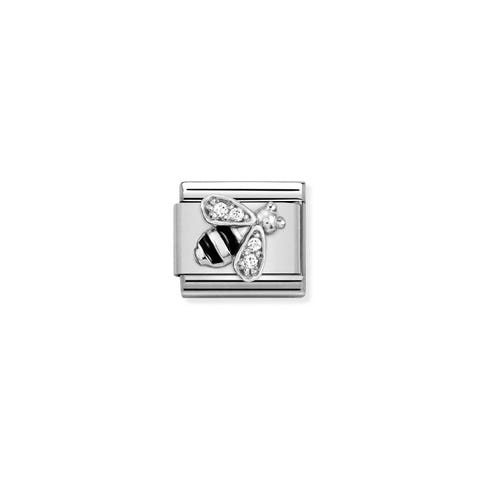 Link Composable Classic Abeja en Plata Link en Plata con Cubic Zirconia