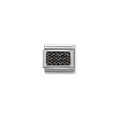 Composable Classic Link Black Pavé Link with Black Cubic Zirconia Pavé