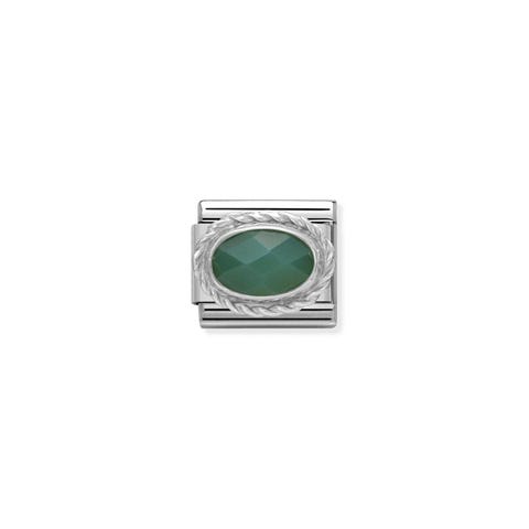 Link Composable Classic argento con Agata verde Link in argento 925 con Pietra colorata
