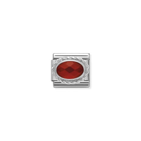 Link Composable Classic argento con Agata rossa Link in argento 925 con Pietra colorata