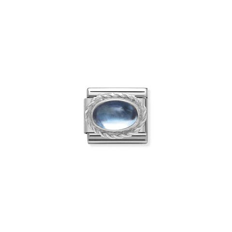 Link Composable Classic Argent avec Topaze Link en Argent 925 avec Pierre bleu ciel