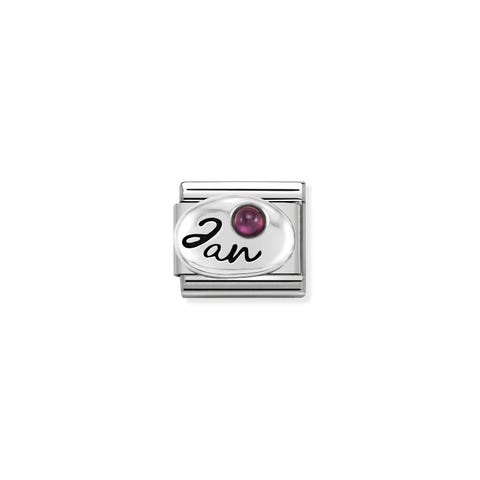Link Composable Classic en Argent Janvier Link avec Pierre Grenat