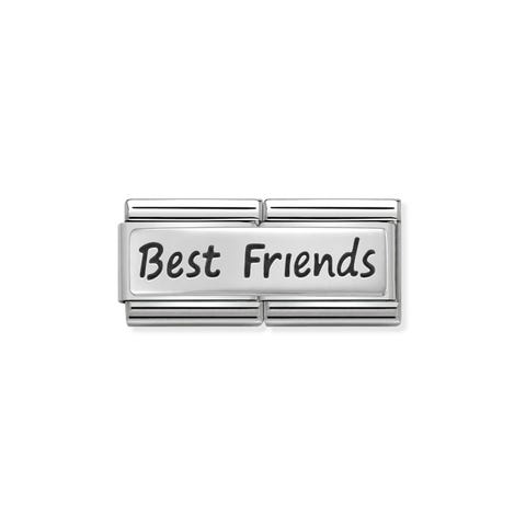 Double Link Composable Classic Best Friends Link en Acier avec inscription en Argent 925