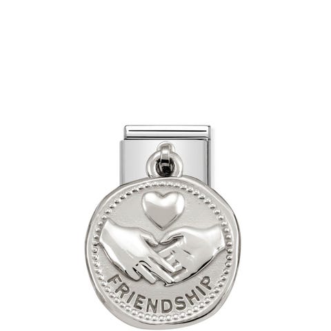 Classic Composable Friendship Pendant Link Link with Friendship Symbol Pendant in Sterling Silver