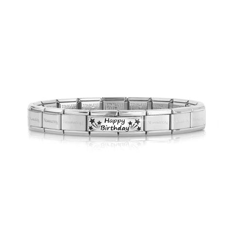 Bracelet Composable Classic Happy Birthday Bracelet avec inscription 
