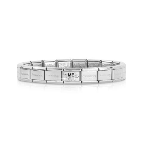 Bracelet Composable Classic Puzzle ME Bracelet avec inscription. #oneformeoneforyou