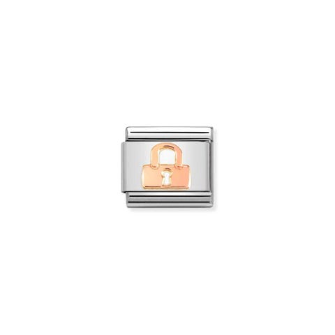 Composable Classic Link, rose gold Padlock Stainless steel Link in 9K rose gold