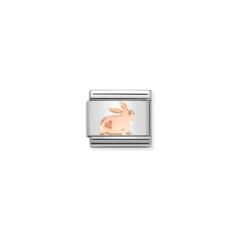 Link Composable Classic lapin en or rose Link en acier et or rose avec symbole