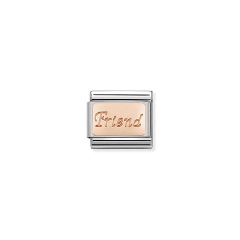 Link Composable Classic Ami en Or rose Link avec gravure en Or rose