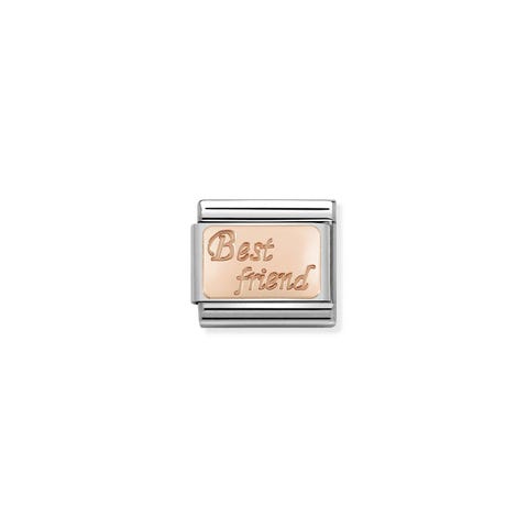 Link Composable Classic Meilleur ami en Or rose Link en Or rose 375 avec gravure