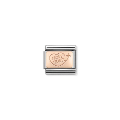 Link Composable Classic J'aime Voyager Link en Or rose avec Avion