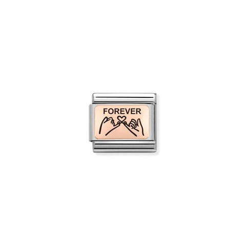 Link Composable Classic Promesse Forever en Or Rose Link en Or rose 375 avec symbole d’amitié