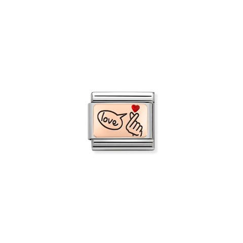 Composable Classic Link Fingerschnipsen Rosé Gold Link in Rosé Gold und Emaille