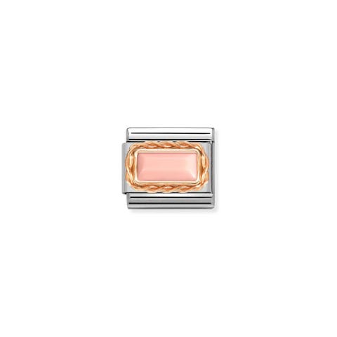Composable Classic Link, Pink Opal in rose gold Stainless steel Link with Pink Coral and 9K rose gold