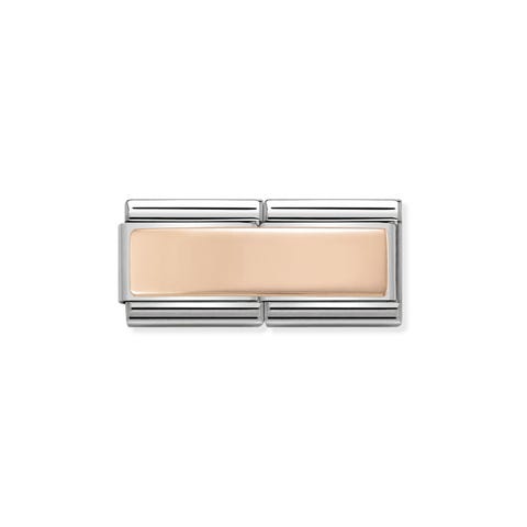 Composable Classic Double Link Engravable Rose Gold Plate Link with Engraving Plate