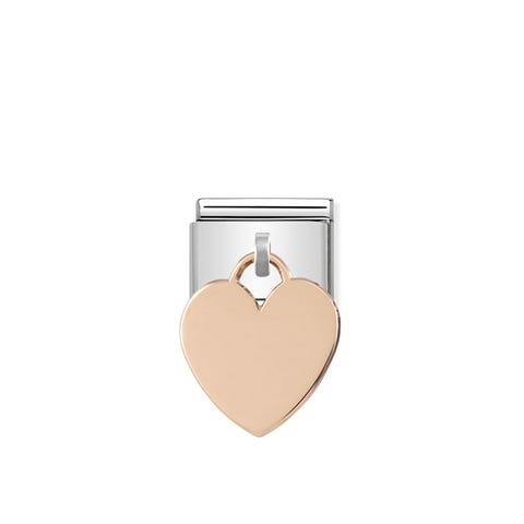 Link Composable Classic en Oro Rosa 9k con Corazón Link Composable Classic en Oro rosa 9k grabable