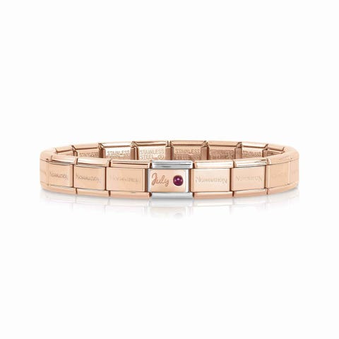 Bracelet Composable Classic avec Pierre de Naissance Juillet Bracelet avec Rubis rouge