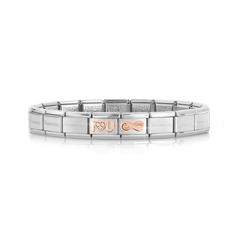 Classic Composable bracelet I LOVE YOU + Infinity Bracelet with love symbols