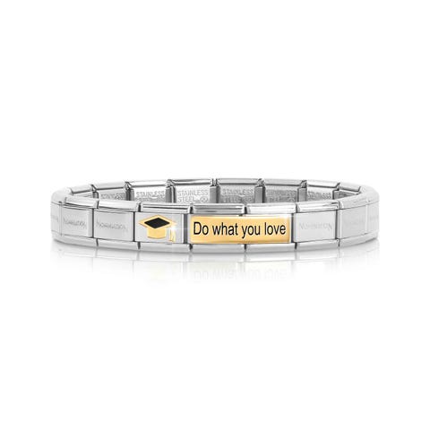 Classic Composable bracelet, DO WHAT YOU LOVE + Cap Bracelet with Black text