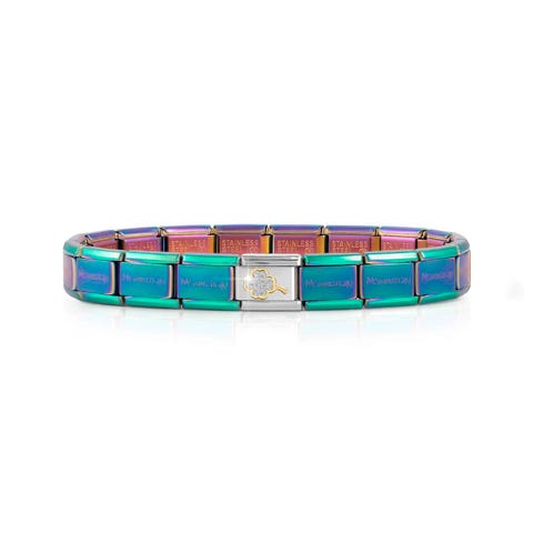 Bracelet Composable Classique Iridescent Trèfle à 4 feuilles glitter Bracelet avec symbole glitter