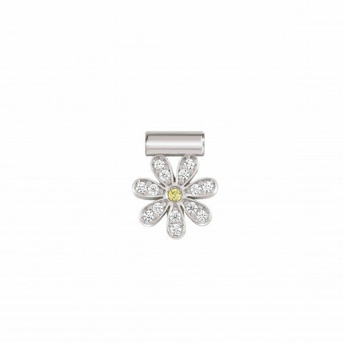 SeiMia_Charm,_Daisy_in_sterling_silver_Pendant_with_white_and_yellow_Cubic_Zirconia