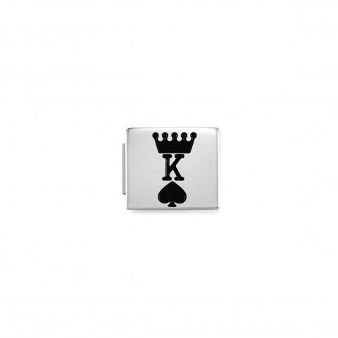 Composable_GLAM_KING_OF_SPADES_Link_in_Stainless_steel_and_Black_enamel