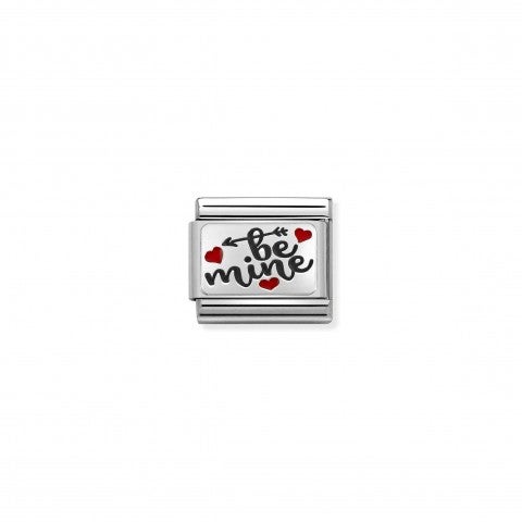 Composable_Classic_Link_BE_MINE_with_Red_Hearts_Link_with_text_BE_MINE_in_sterling_silver