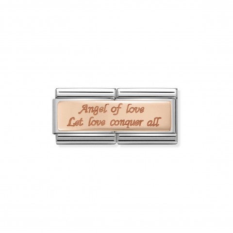 Double_Classic_Composable_Link_with_Angel_of_Love__Bonded_rose_gold_Link_with_Dedication